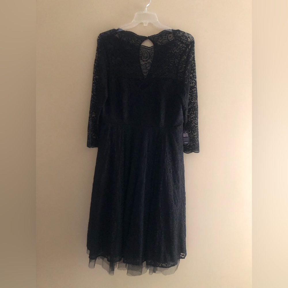 Black special occasion tea length dress